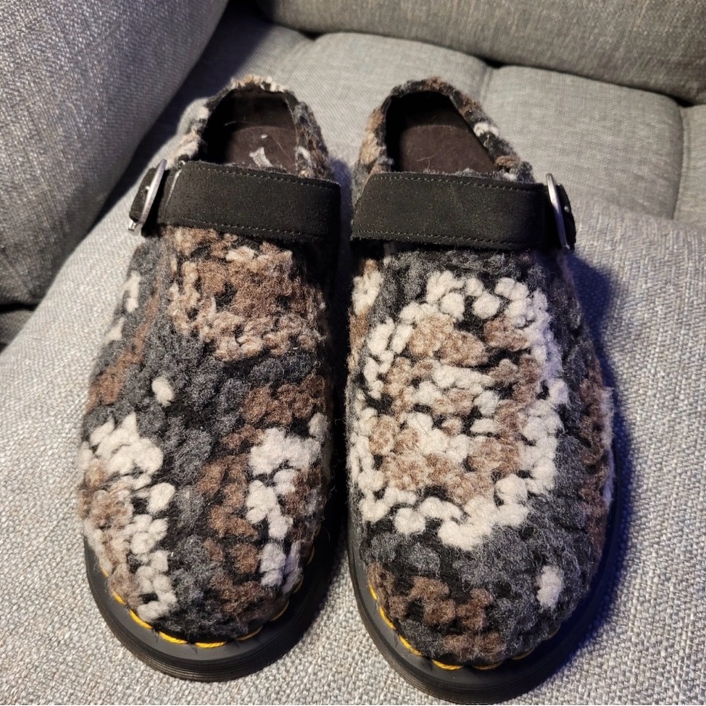Dr. Martens Fuzzy Buckle Footwear - Black and Brown